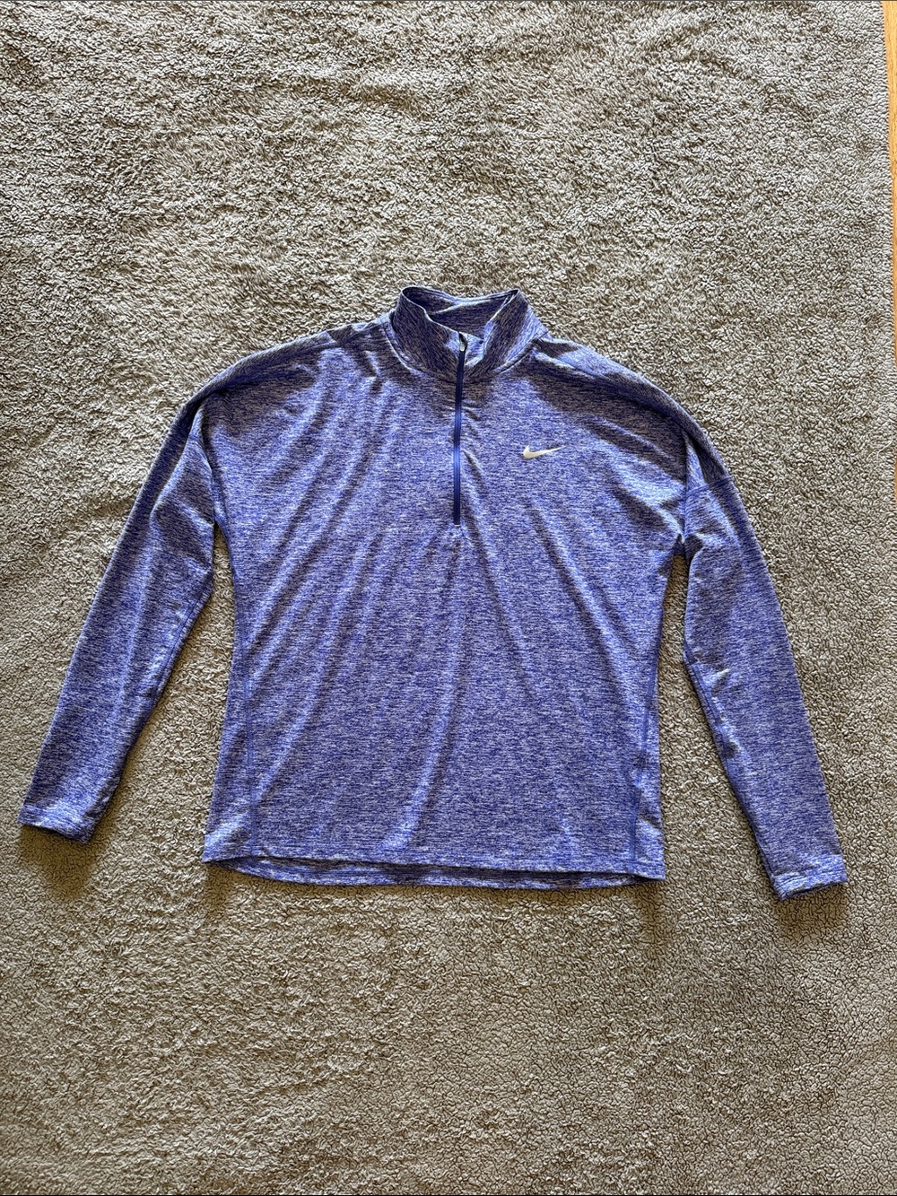 Nike Women's Long Sleeve Heathered Purple 1/4 Zip Pullover